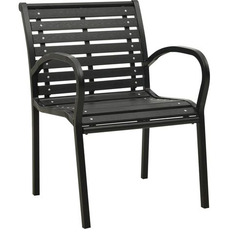 Maison Exclusive - Sedie da Giardino 2 pz in Acciaio e WPC Nere