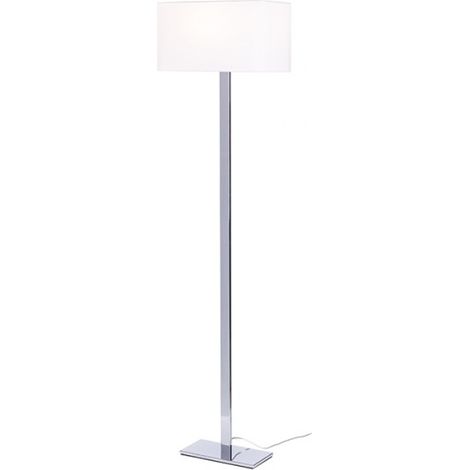 Lampada PLAZA da terra bianco cromo 230V E27 42W