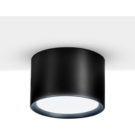 TAISHENGDA-Spot plafond LED Noir Blanc Chaud 6000K 12W Luminaire Plafonnier salon salle à manger cuisine couloir chambre Φ12CM (1/5)