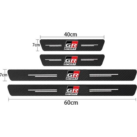 (4 pièces pour GR Sport) Protections de seuil de porte en fibre de carbone GR Sport pour Toyota GR Sport,Gazoo Racing,C-HR,RAV4,Mirai,Avensis,Prado,Prius (1/3)