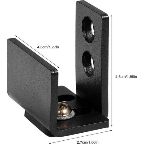 Guida per porte scorrevoli, guida per porte scorrevoli a scomparsa, montaggio a parete, guida a pavimento, base in acciaio nero opaco, ferramenta inferiore regolabile con viti (1/3)