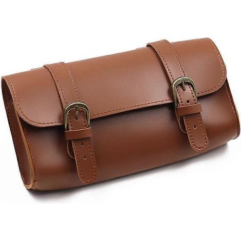 Sacoche universelle pour moto - Sacoche de selle en cuir souple marron ( ) (1/3)