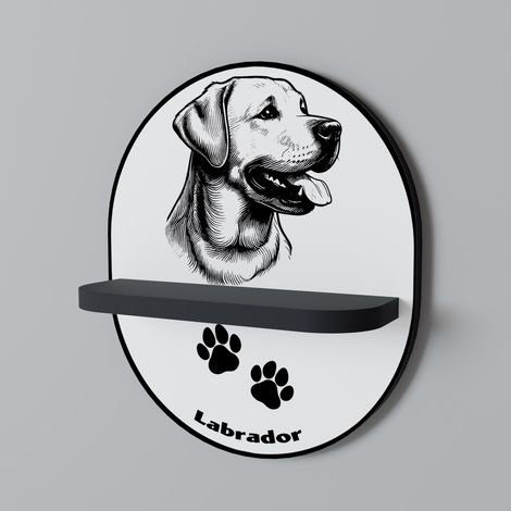 Mensola ovale LABRADOR DOG nera (1/5)