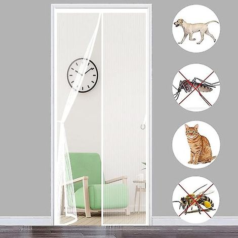 Magnetische Moskitonetztür 120 x 210 cm (47 x 83 Zoll) Weiß (1/5)