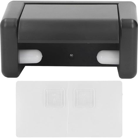 Support rouleau WC, plastique/noir/sans perçage/avec étagère (1/5)