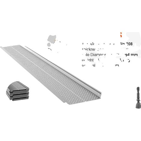 Protector de canalones, construcción de aluminio, ajuste regulable, 52 piezas de 6 pulgadas. (1/2)
