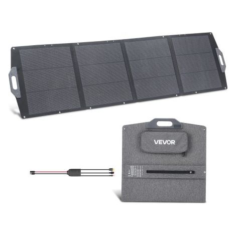 Placa Solar Plegable 200 W, Panel Solar Monocristalino Portátil, Alta Eficiencia 24%, con Puertos USB MC4 DC, Impermeable IP67, Cargador para Viajes Acampadas Autocaravanas Estaciones de Energía (1/5)
