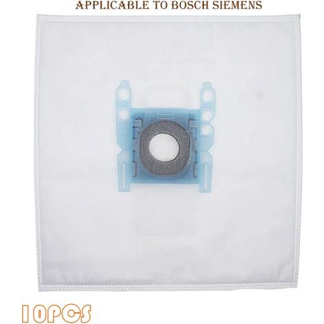 Lot de 10 Convient pour aspirateur Bosch Siemens TYPE G, sac à poussière à haute efficacité, sac poubelle, accessoires (1/4)