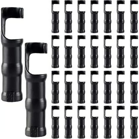 Lot de 30 colliers de serrage noirs pour tuyaux de jardin, colliers à pression en plastique de 25 mm pour la fixation de tubes PVC et films plastiques sur les structures de serres et les serres de jar (1/5)