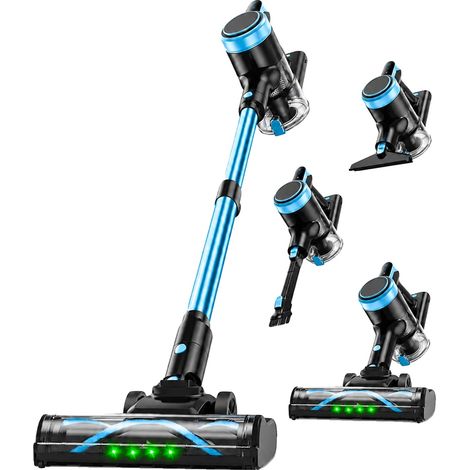 Aspiradora inalámbrica, potente succión, batería de larga duración, color azul, enchufe europeo de 220V-240V. (1/2)