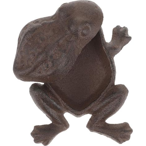 Boîte à Clés Cachée de Jardin en Fonte, Cache-Clés Grenouille Décoratif, Rangement Sécurisé pour Clés D’Extérieur, Ornement pour Cour et Jardin