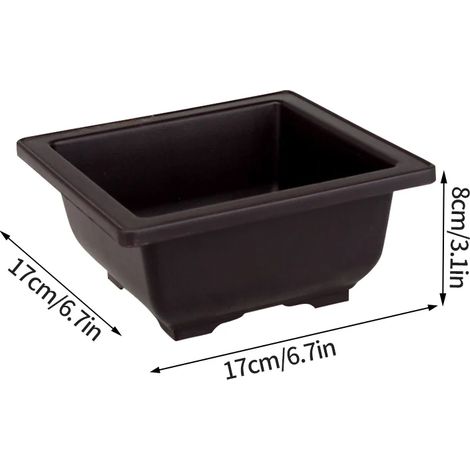 Pots de fleurs rectangulaires (carrés en L) en imitation terre cuite violette pour plantes, aménagement paysager extérieur, bonsaïs. (1/4)