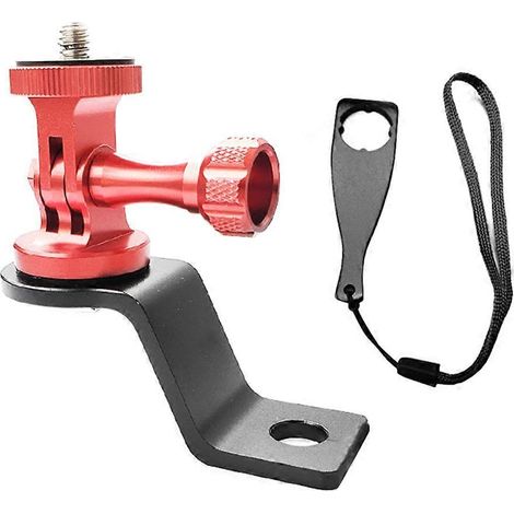 Support de fixation pour caméra d'action - Compatible GoPro, SJCAM SJ5000, Yi - Monture pour rétroviseur de moto en CNC (1/4)