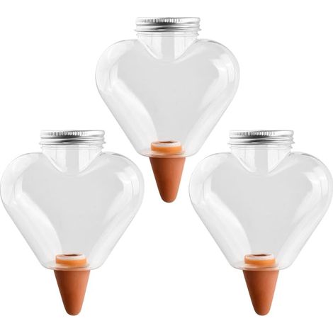Set di 3 globi per irrigazione da 500 ml, sistema di irrigazione automatico in plastica trasparente, 12x12x6 cm, sistema di irrigazione a forma di bulbo per giardini, dispenser d'acqua per piante da i (1/5)