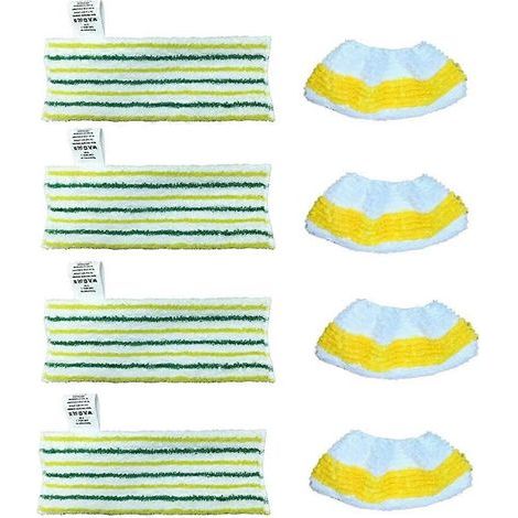 Lot de 8 lingettes triangulaires pour balai vapeur Karcher SG4/2, SG4/4, SC2, SC3, SC4, SC5, Easyfix CTK10 et CTK20 (pièces détachées) (1/5)