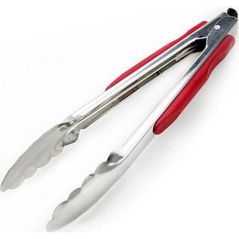 1 pince alimentaire, acier inoxydable 201, antidérapante, résistante à la chaleur, 22 cm, pour barbecue et cuisine (1/4)