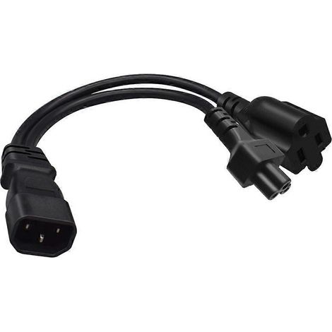 Câble adaptateur répartiteur IEC320 C14 mâle vers C5 + 5-15R femelle