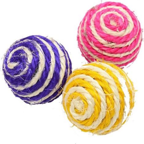 Jouet Chat - Balle En Sisal - Diamètre 5 cm - Jouet Interactif Pour Chaton Et Chat Adulte - 1 Pièce (1/5)