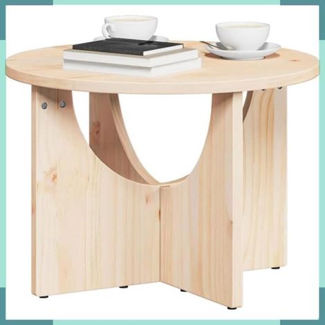 Table basse - 873529 - Naturel - Bois massif pin - 50 x 50 x 35 cm (1/5)