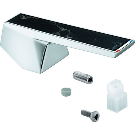 Grohe Hebel für Allure Brilliant mit Temperaturanzeige Rot/Blau, Hard Graphite gebürstet, 101332AL00 (1/2)