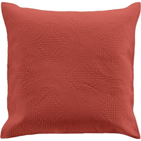 Paris Prix – Housse de coussin carrée 60x60cm en microfibre terracotta – Texture douce et moderne – Finition couture de qualité (1/5)