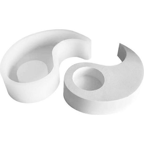 Moule en silicone Yin et Yang pour la création de moules, fournitures pour la fabrication de bougies Yin et Yang, récipient en silicone pour ciment, artisanat parfumé, Tai Chi (1/5)