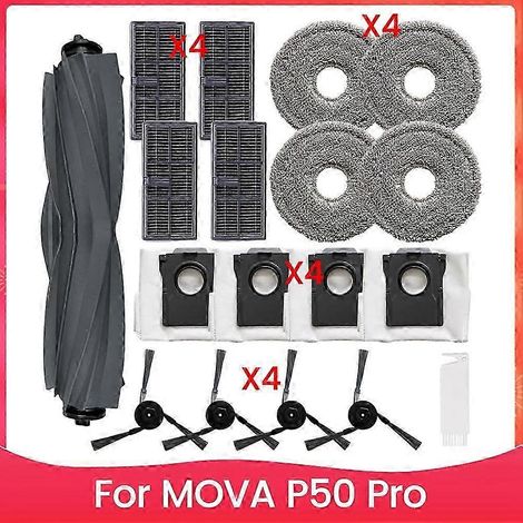 Ersatzteile für den MOVA P50 Pro Saugroboter: Hauptbürste, HEPA-Filter, Reinigungstuch und Staubbeutel (1/5)