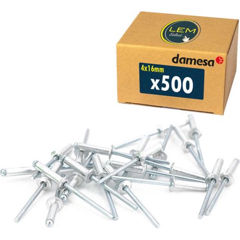 Lot de 500 - Rivet pop aveugle tête plate aluminium/acier 4x16 mm
