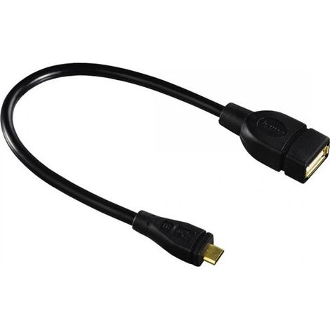 Cavo adattatore Hama USB 2.0 spina OTG Micro-B - A-Bus 15 cm nero (1/4)