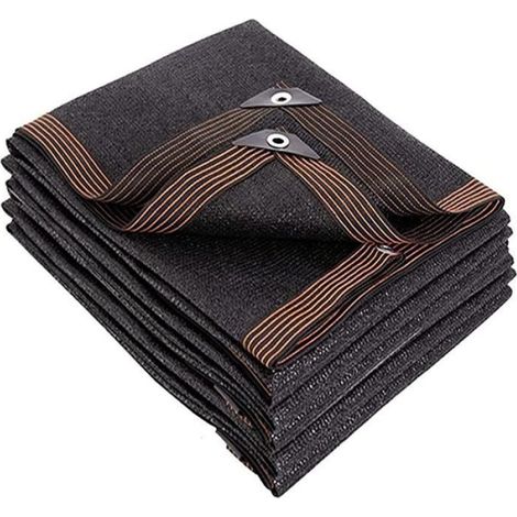 1 Filet d'ombrage, Rectangulaire 4x7m, Tissu HDPE noir, Protection UV 75%, Jardin Terrasse Piscine (1/3)