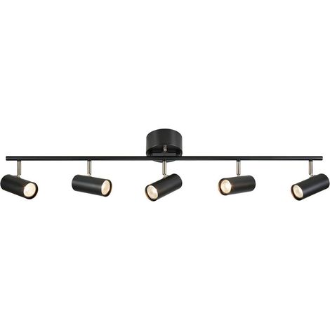 Markslojd BARCELONA - Plafonnier de barre de projecteur d'intérieur à 5 ampoules, noir, GU10 (1/3)