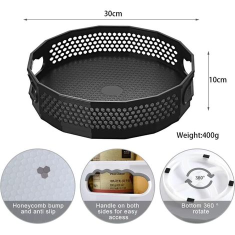 Plateau Tournant, Rangement épices Ournant En Plastique Pour épices Condiments Rangement De Cuisine, Plateau Tournant Placard Cuisine, Plateau Tournant Epices (30 X 10cm, L) (1/3)