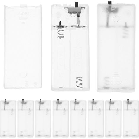 Boîtier de Piles Transparent en Plastique Abs pour Guirlandes Lumineuses, Support de Piles Pratique Fixation Facile, Lot de 10 Pièces pour Fêtes et Camping (1/5)
