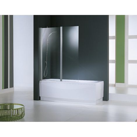 Écran de baignoire pivotant 120x150 cm verre sécurit 6 mm blanc - Novellini