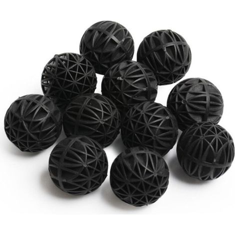 Lot de 100 bio-balles de 16 mm pour filtres d'aquarium, portables, en coton, pour une utilisation à sec et en milieu humide, pour pompe à air et nettoyage. (1/5)