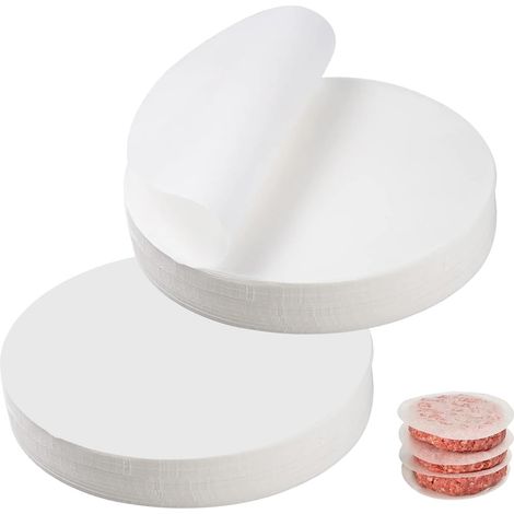 1000 Papier sulfurisé, Rond 11 cm, Antiadhésif, Résistant graisse, Pour hamburger, Cuisson (1/5)