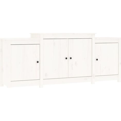 Credenza buffet cassettiera mobile contenitore organizer cucina soggiorno soggiorno 164 x 37 x 68 cm legno massello di pino bianco 020030213