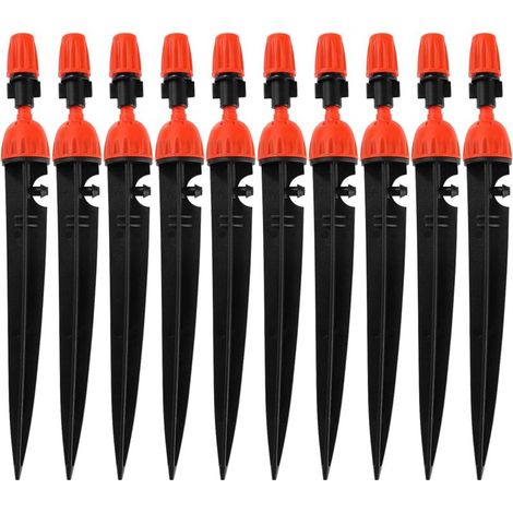 10 Pieces Adjustable Water Flow Sprinklers 2 in 1 Dripper, 360 Degree Dripper Atomizer Irrigation Equipment, Adjustable Drop Irrigation Nozzle for Plants and Gardens, for 4mm/7mm Tubing (1/5)