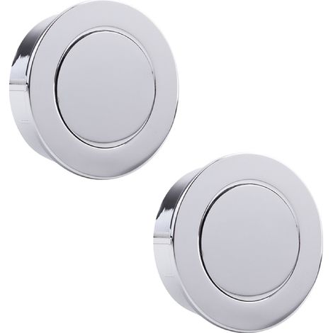 Cyclingcolors – Poignée coquille ronde Ø40mm – 2x à encastrer avec clapet à pression – Finition chrome brillant – Pour portes coulissantes en zamac