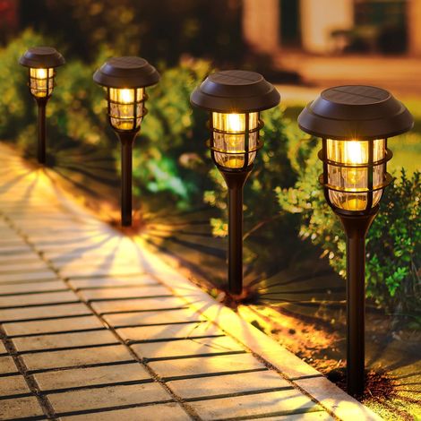 Outdoor Solar Aisle Lights, Bright Solar Lights Outdoor, IP65 Waterproof Automatic On/Off Solar Garden Lights Solar Landscape Lighting, Suitable for Courtyard Terrace Walkway Driveway. (1/5)