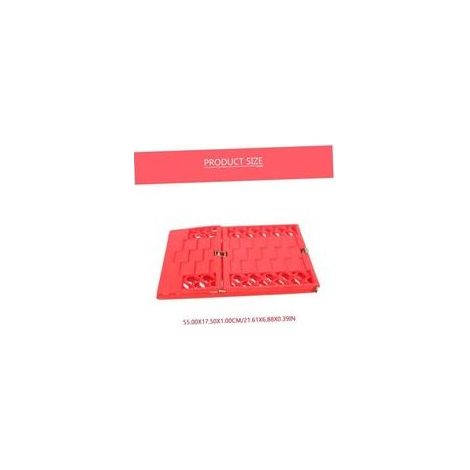 1 paire de planche de piste de récupération de sable, outil de Traction de pneu de piste de motoneige, aide au remorquage d'urgence, tapis d'échelle pliable en plastique rouge (1/5)