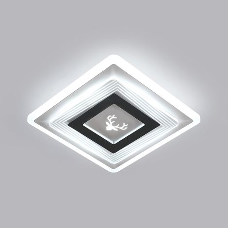 COMELY Plafonnier LED Décoratif Tête de Cerf, 24x24 cm, 22W, Noir et Blanc, Lumière Froide 6500K, Pour Chambre, Bureau, Salon, Style Nature et Chasse Moderne (1/5)