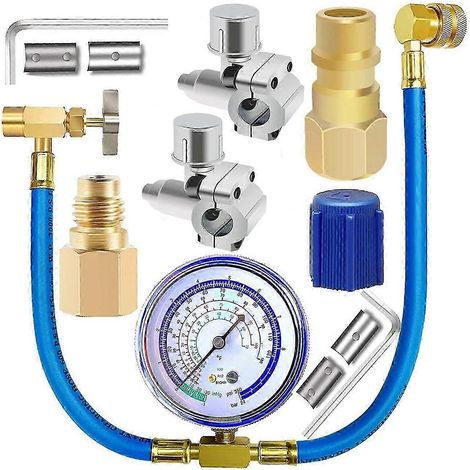 Kit de tuyau de recharge pour réfrigérant R134A - Pièce d'entretien pour climatisation - Kit de tuyau et adaptateur de charge pour climatisation (1/5)