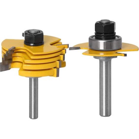 Fresas para madera, Fresas Rainur ajustables de 8 mm para router de 3 ruedas, con 6 cuchillas de corte (1,8/2,5/3/4/5/6,35 mm) fábrica muebles (1/4)