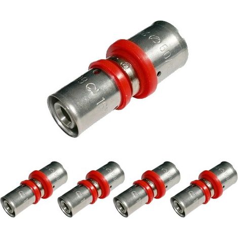 Pack 5 Manguito reducido 32-20 mm para Tubo multicapa 32 mm, uso con maquina prensadora