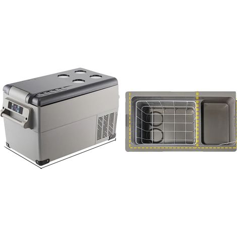 Réfrigérateur de voiture, refroidissement par compresseur portable, options d'alimentation polyvalentes, 35L (1/2)