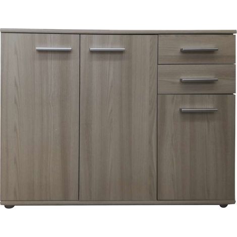 OSLO Madia Mobile Olmo - 3 Ante e 2 Cassetti - 103x35x70 cm (1/4)