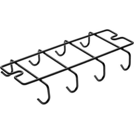 Crochets porte-tasses pour placard de cuisine, support à tasses à fixer sous une étagère, 8 crochets, organisateur de rangement, fixation par vis sous meuble (noir) (1/5)