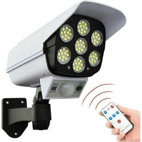 Outdoor Motion Sensor Solar Lights-2000 Lumens 77 LEDs Spotlight-With Remote Controller-Outdoor IP66 Waterproof-Wireless Dummy Decoy Fake Security Camera for - Porch Garden Patio Driveway (1/5)