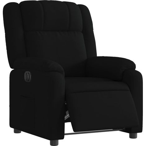 Poltrona relax TV con comodissima funzione reclinabile elettrica in tessuto nero DEC028509